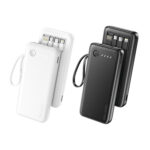 Ven Dens VD-PB059 High quality 20000mAh Power Bank with LED light with USB/Type-C/ IP/Micro cable for phones