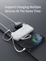 Ven Dens VD-PB059 High quality 20000mAh Power Bank with LED light with USB/Type-C/ IP/Micro cable for phones - Image 3