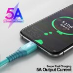 CASIFY CT03 5A Type C Fast Charging Cable Light Indicator Type C Cable Data Cable 1M Blue Support All Smartphone - Image 3