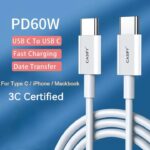 CASIFY CC01 60W PD Cable 3A Type C To Type C Cable Type C To Type C Fast Charging Cable Support 5A White 1.2M - Image 2