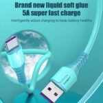 CASIFY CT03 5A Type C Fast Charging Cable Light Indicator Type C Cable Data Cable 1M Blue Support All Smartphone