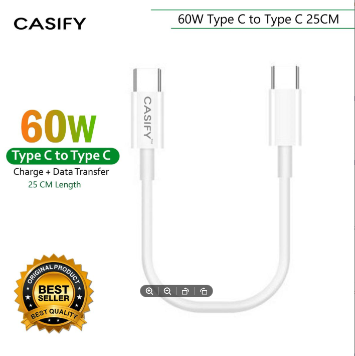 Screenshot_5 CASIFY X3 60W Type C to Type C Fast Charging 25CM Short Data Cable Silicone 60Watt 25 CM Short PD Cable White - Image 1