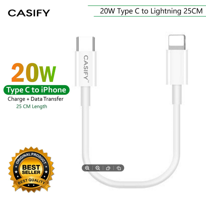 Screenshot_6 CASIFY X3 20W Type C to Lightning iPhone Fast Charging 25CM Short Data Cable Silicone 60 Watt 25 CM Short PD Cable Type C to iPhone White - Image 1