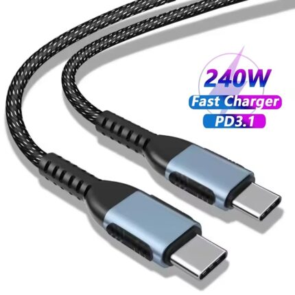 CASIFY CC24 QC 4.0 240W USB C to Type C Fast Charging Cable PD Cable Type C To Type C Fast Charging Cable 240W Cable Fast Charging Braided Cable 240 Watt Cable