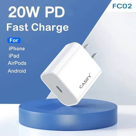 images (41) CASIFY FC02 PD 20W USB C Charger Fast Charging Quick Charge QC 3.0 Type C Wall Charger Adapter 20W PD Charger US Plug 20W Charger PD Charger iPhone Charger Moile Charger - Image 1