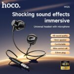 Hoco M125 3.5mm Earphone With Mic Support all Devices 3.5 Jack Earphones with Mic M125 – Black Earphone In Ear Headphones