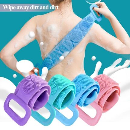 2 Pc Silicone Back Scrubber for Shower - Exfoliating & Deep Clean Body Brush, Comfortable Massage (Multicolor)